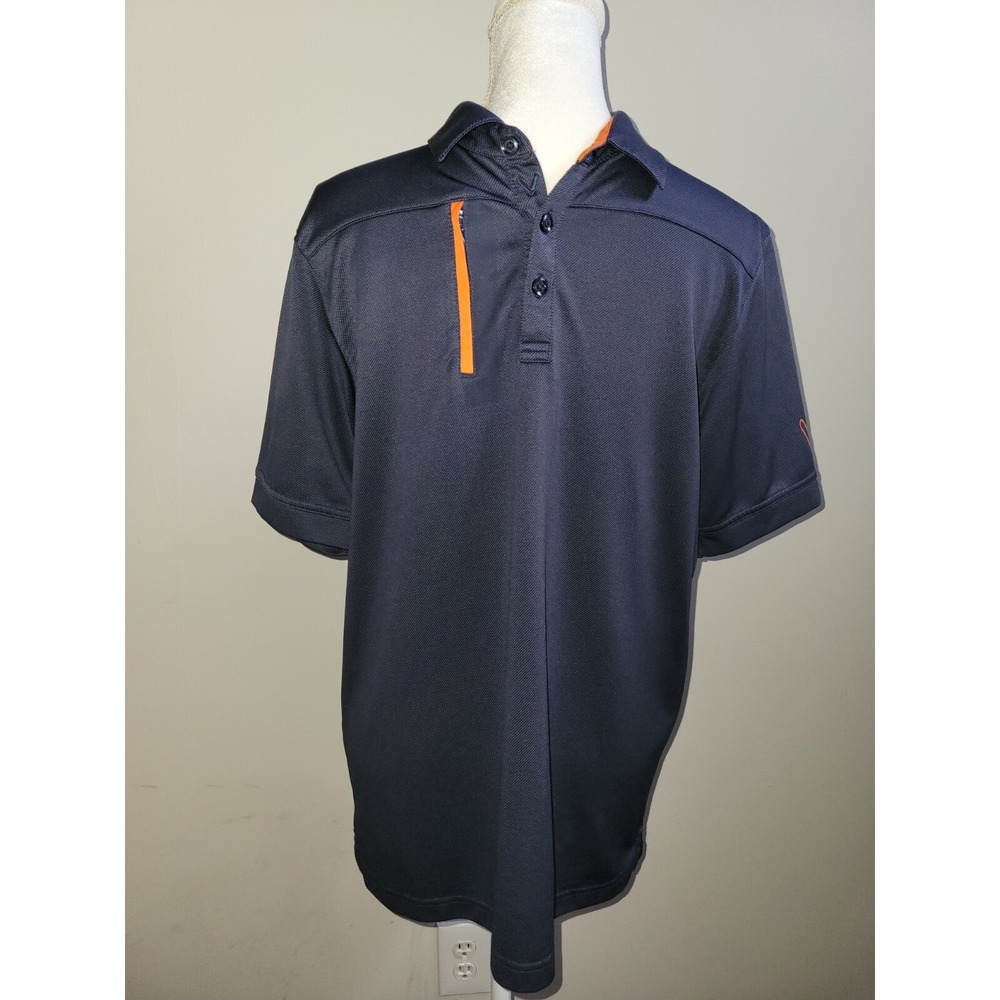Callaway Opti Dri Polo Mens Size Medium Blue Golf Short Sleeve Shirt Preowned